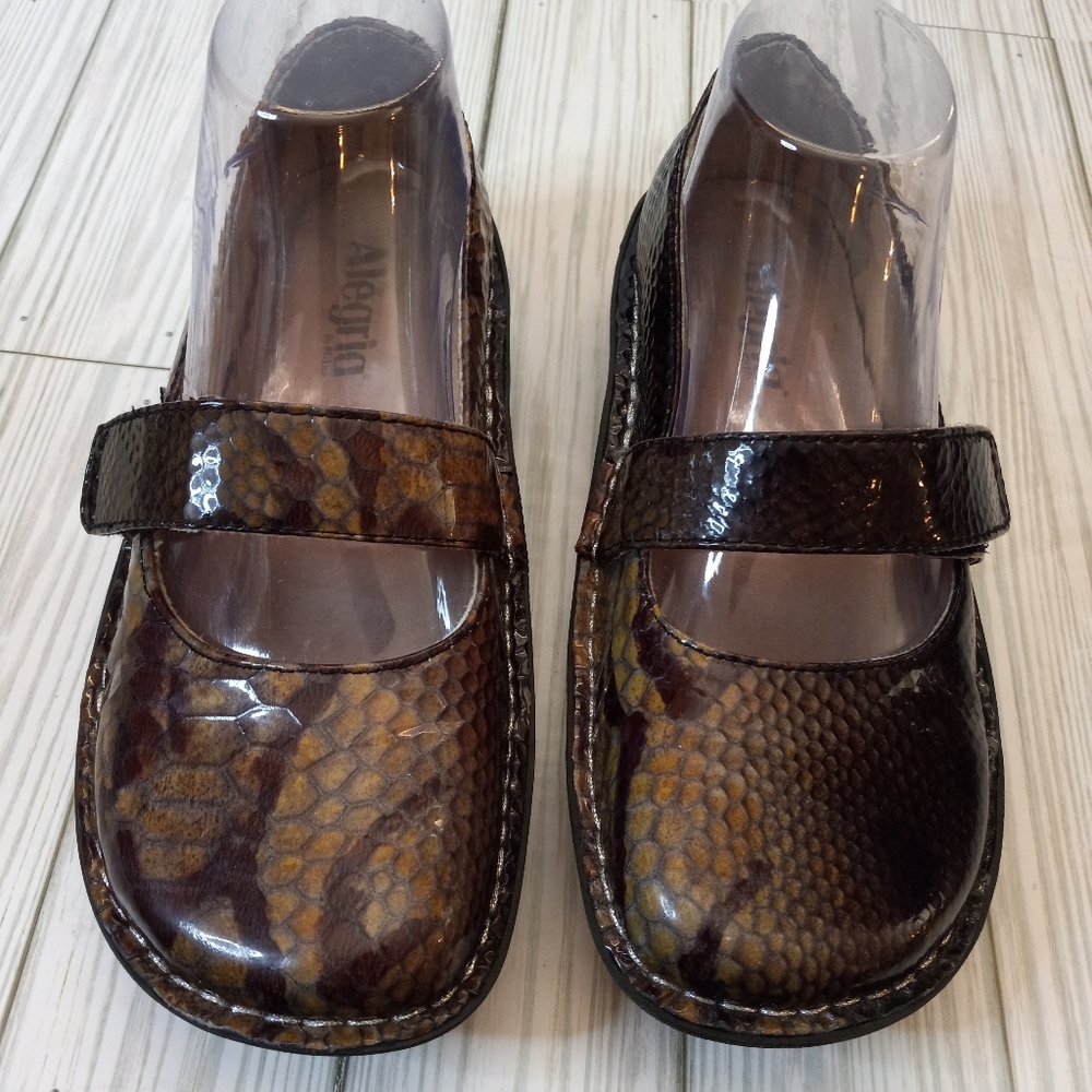 Alegria Snakeskin Print Patent Leather Mary Jane Shoes - Picture 5 of 11